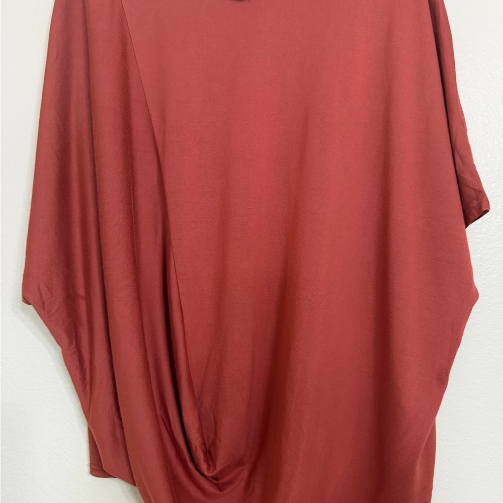 Athleta Draped Short-Sleeve Tunic - Rust Red